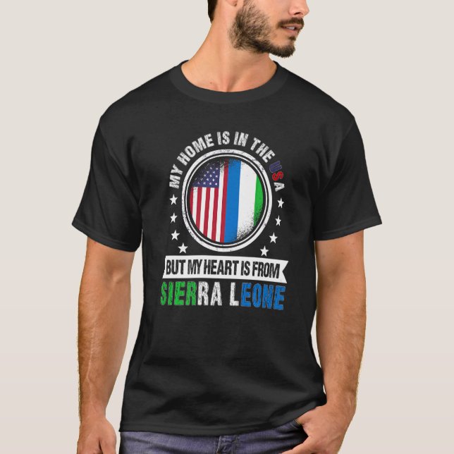 American Sierre Leonean Flagga Sierra Leone Americ T Shirt (Framsida)