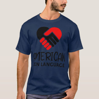 American Sign Language ASL design with heart hands T Shirt