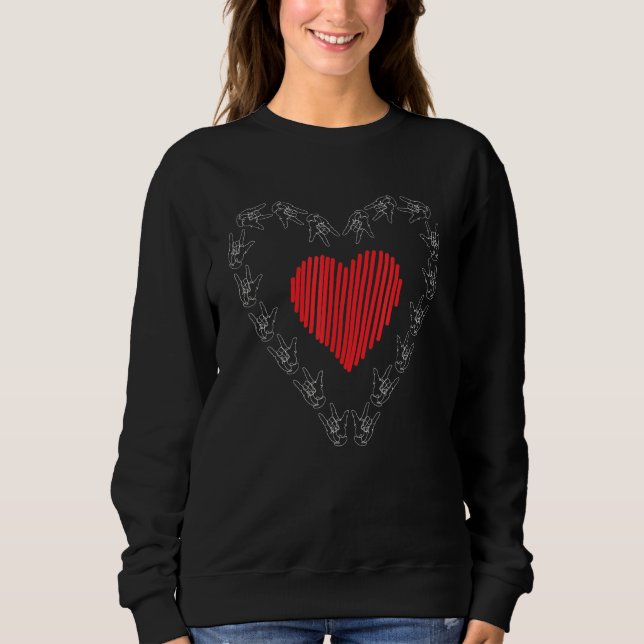 American Sign Language Asl Heart Kärlek T Shirt (Framsida)