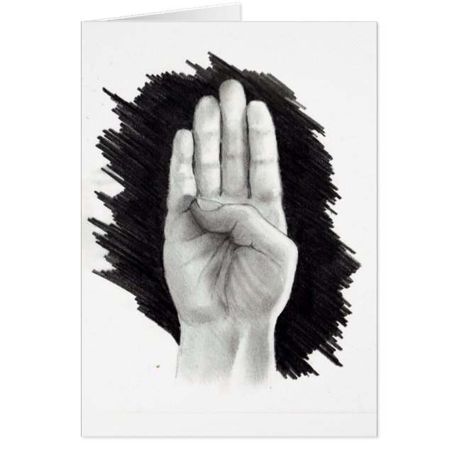 AMERICAN SIGN LANGUAGE BREV ’B’ HÄLSNINGSKORT (Framsidan)