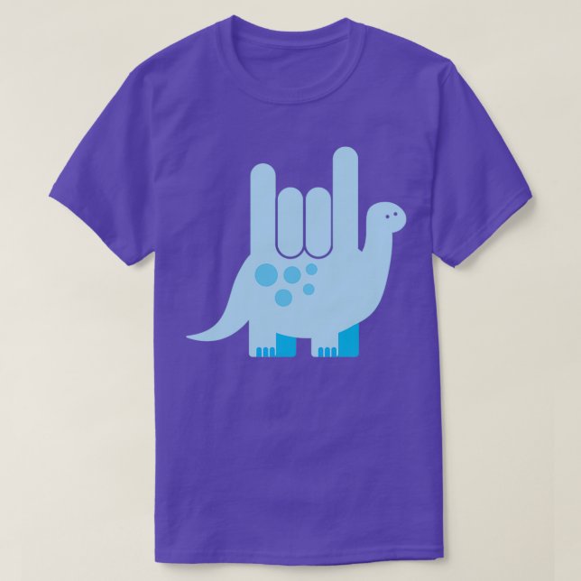American Sign Language Dinosaur I Kärlek You T Shirt (Design framsida)