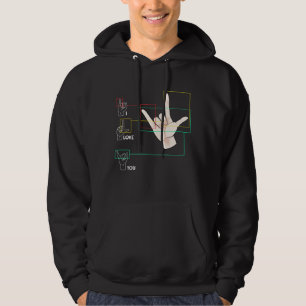American Sign Language Hand Sign ASL I Kärlek You Hoodie