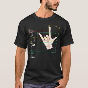 American Sign Language Hand Sign ASL I Kärlek You T Shirt