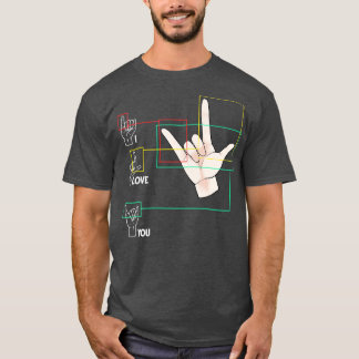 American Sign Language Hand Sign ASL I Kärlek You T Shirt