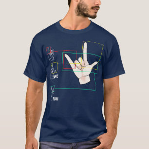 American Sign Language Hand Sign ASL I Kärlek You T Shirt