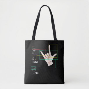 American Sign Language Hand Sign ASL I Kärlek You Tygkasse