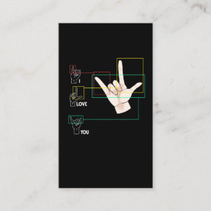 American Sign Language Hand Sign ASL I Kärlek You Visitkort