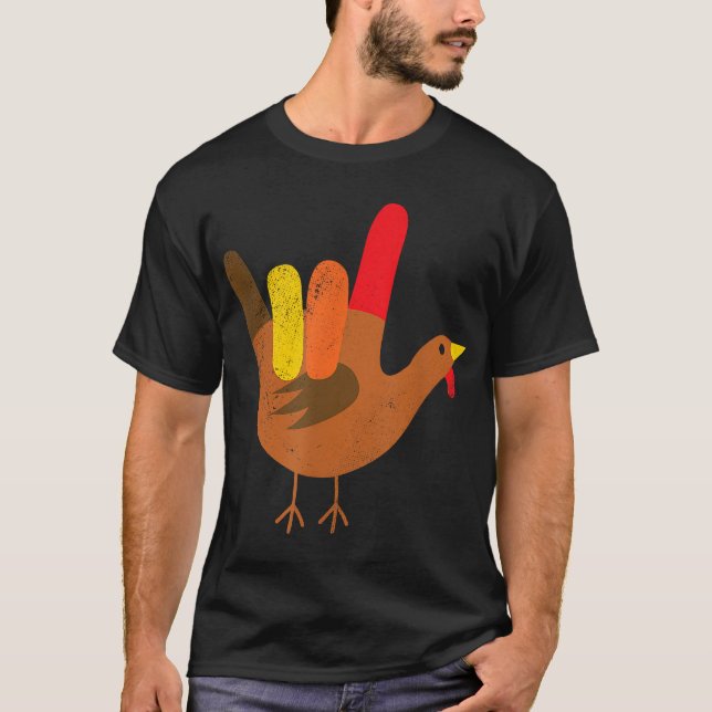 American Sign Language I Kärlek You Thanksgiving T T Shirt (Framsida)