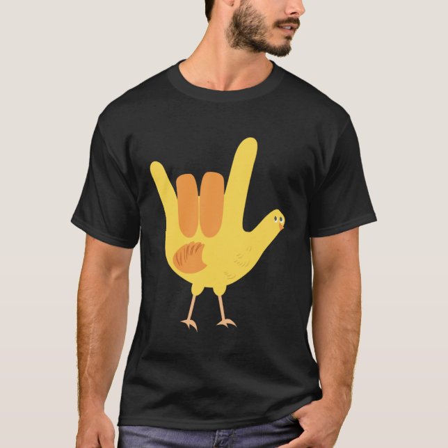 American Sign Language I Love You Chick  Kids T Shirt (Framsida)