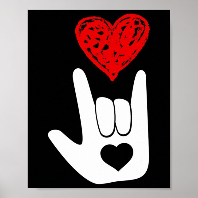 American Sign Language Kärlek Hand Sign Asl Squad Poster (Framsidan)