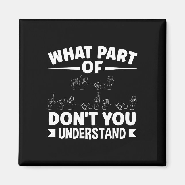 American Sjunga Language ASL Teacher ASL Alphabet  Magnet (Framsidan)