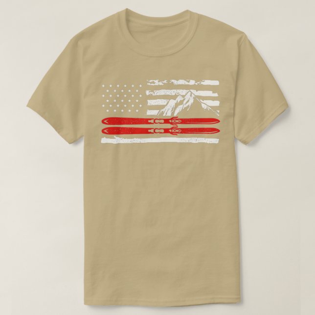 American Skiing Gift for A Skier T Shirt (Design framsida)