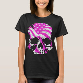 American Skull Rosa T Shirt