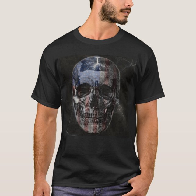 American Skull-skjorta T Shirt (Framsida)