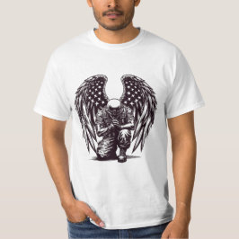 American Soldier Angel Praying USA flagga Art T Shirt