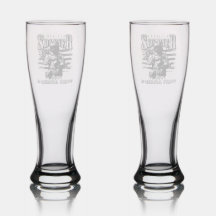 American Soldier Design 16oz Pilsner Etched Glass