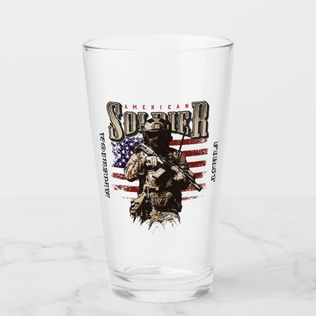 American Soldier Design Pint Glass Kopp (Framsida)