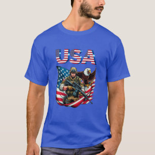 American Soldier Eagle USA flagga Patriotic Art T Shirt