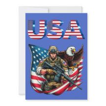American Soldier Eagle USA flagga Patriotic Art