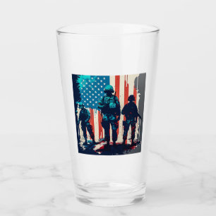 American Soldiers Glass Tumbler Glaskopp