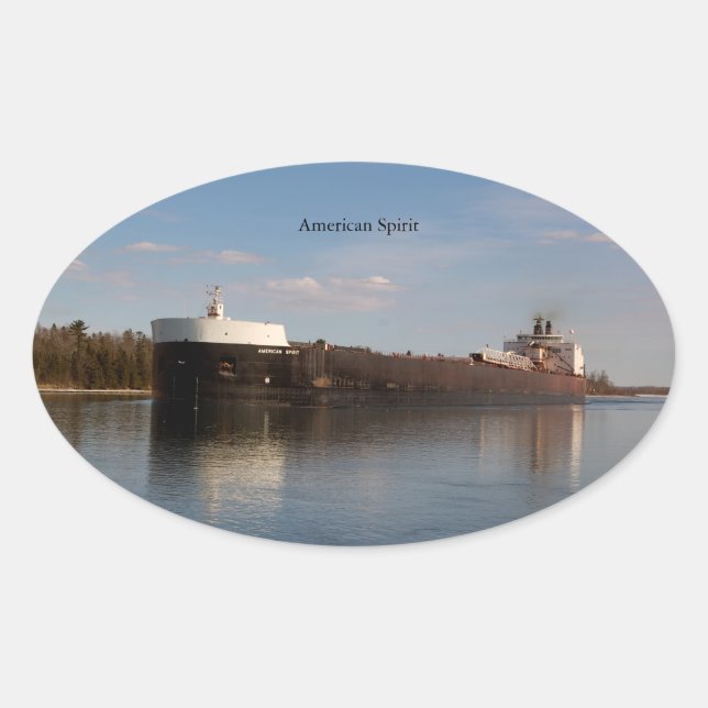 American Spirit-dekaler Ovalt Klistermärke (Framsida)