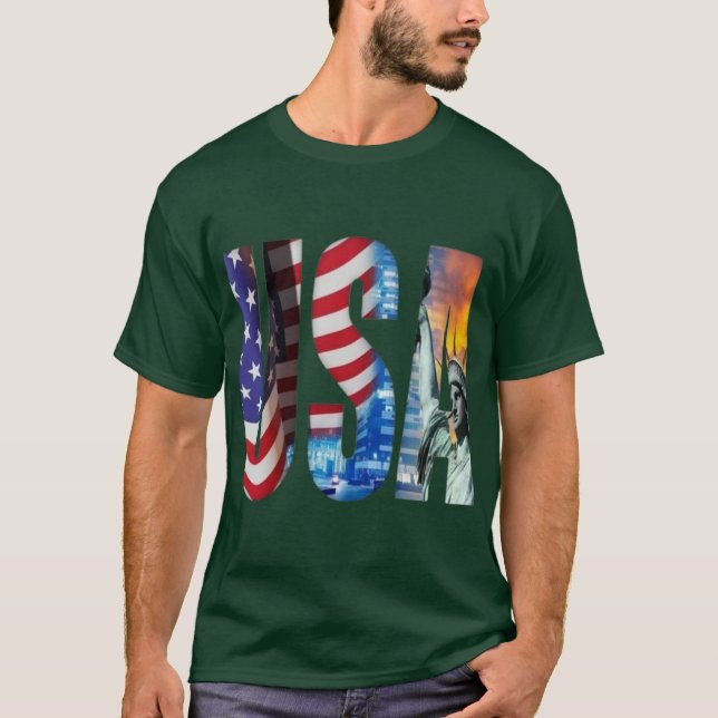 American Spirit Fetstilad T-Shirt (Framsida)