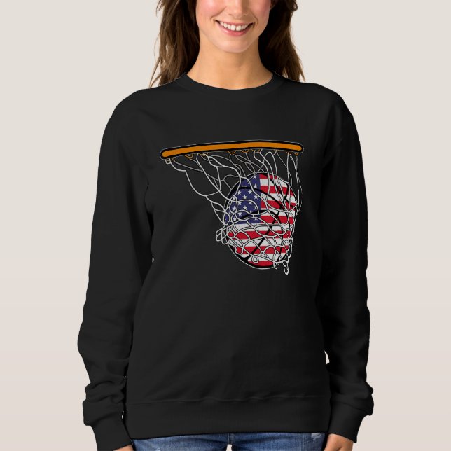 American Sport Basketball Basket Ball USA Flag 4th T Shirt (Framsida)