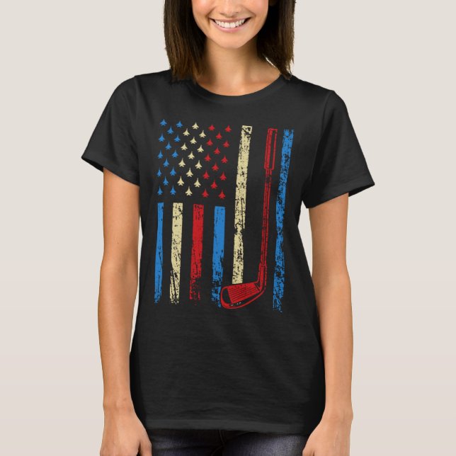American Sports Flag 4th Of July Golf Club Athleti T Shirt (Framsida)
