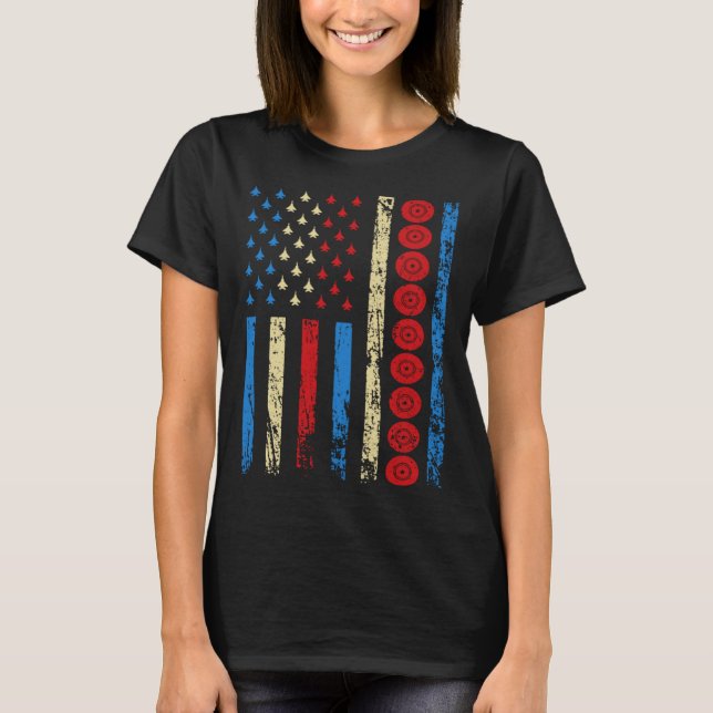 American Sports Flag 4th Of July Lawn Bowling Athl T Shirt (Framsida)