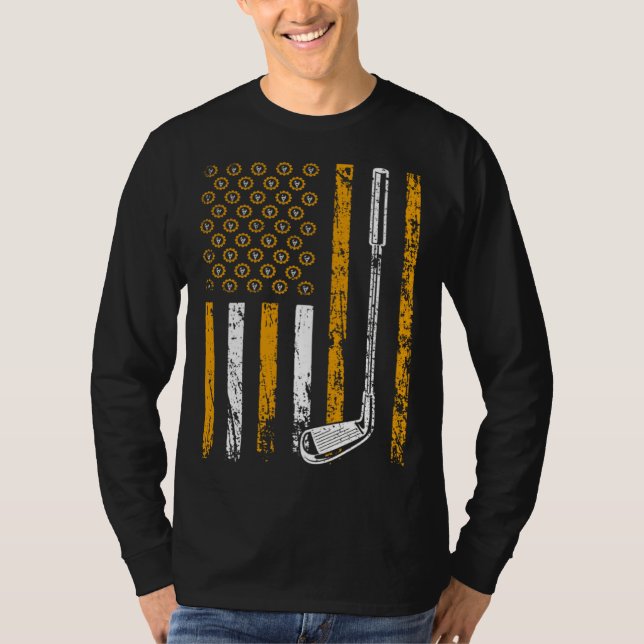American Sports Flag Construction Tool Golf Club T Shirt (Framsida)