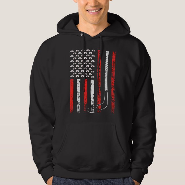 American Sports Flag National Nurses Day Ice Hocke Hoodie (Framsida)
