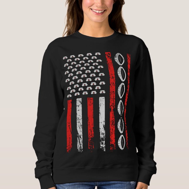 American Sports Flag National Nurses Day Rugby Foo T Shirt (Framsida)