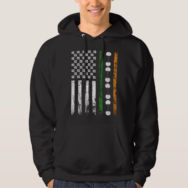 American Sports Flag St Patrick s Day Table Tennis Hoodie (Framsida)