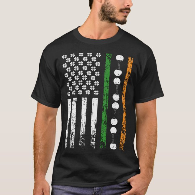 American Sports Flag St Patrick s Day Table Tennis T Shirt (Framsida)