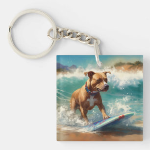American Stafford Dshire Beach Surfing Painting