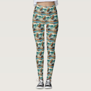 American Stafford Dshire Beach Surfing Painting Leggings