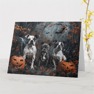 American Stafford Dshire Halloween Night Doggy Kort