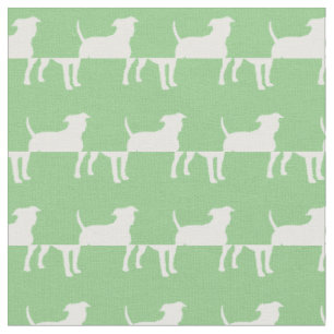 American Stafford Dshire Hund Silhouette Sage Grön Tyg