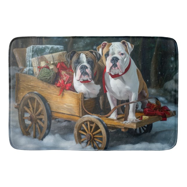 American Stafford Dshire Snowy Sleigh-jul Badrumsmatta (Framsidan)