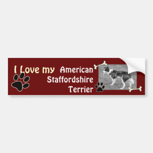 American Stafford Dshire Terrier Bumper Sticker Bildekal