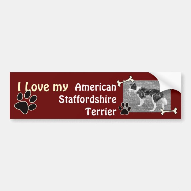American Stafford Dshire Terrier Bumper Sticker Bildekal (Framsidan)