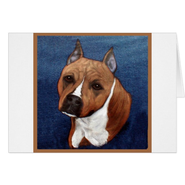 American Stafford Dshire Terrier Hälsningskort (Framsidan Horizontal)