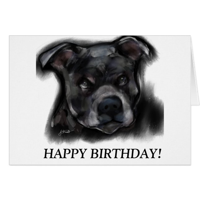 American Stafford Dshire Terrier Hälsningskort (Framsidan Horizontal)