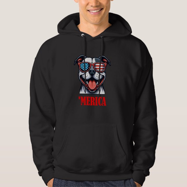American Stafford Dshire Terrier Merica Hoodie (Framsida)