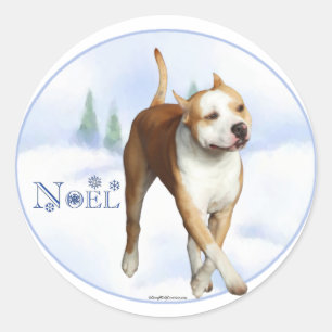American Stafford Dshire Terrier Noel Runt Klistermärke