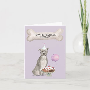 American Stafford Dshire Terrier Pitbull Birthday Helgkort
