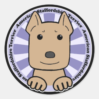 American Stafford Dshire Terrier Runt Klistermärke
