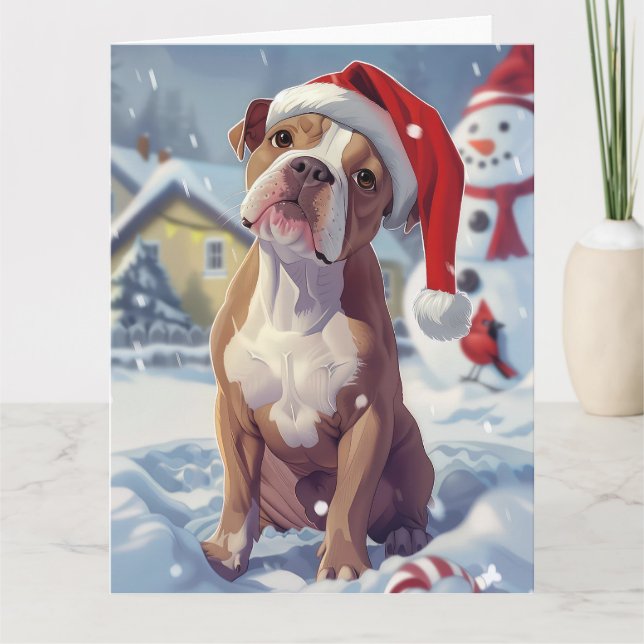 American Stafford Dshire Winter Wonderland jul Kort (Framsida)