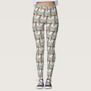 American Stafford Hund i Snö-julen Leggings