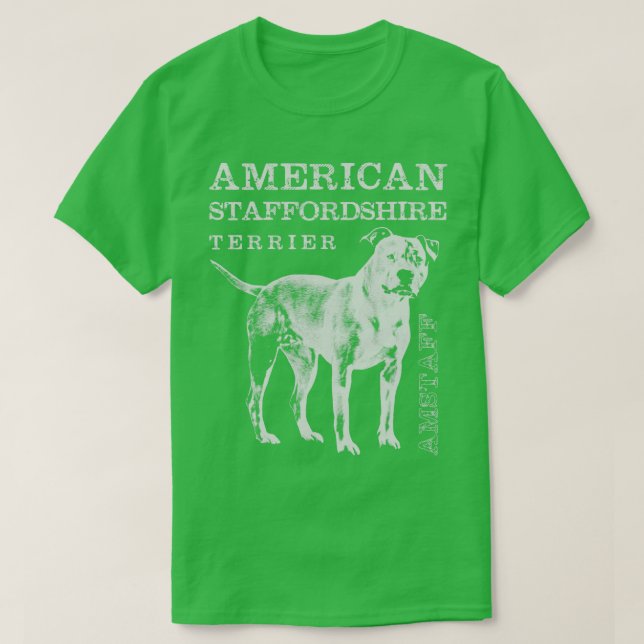 American Stafford Terrier Amstaff (17) T Shirt (Design framsida)